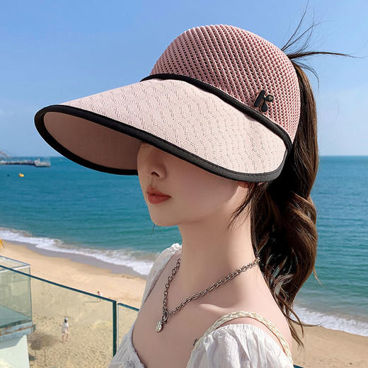 TZW-韩版夏天帽帽子新款透气空顶遮脸遮阳帽女士夏季大檐太阳帽 商品图4