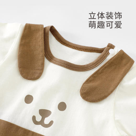 【可爱萌翻天~让宝宝快乐过夏天！】2024春夏上新 A类夏季薄款 纯棉新生儿 三角哈衣男女宝宝 连体爬服 卡通短袖包屁衣-QQ 商品图2