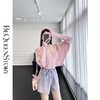 【样衣，不退不换】【海岛热恋】复古感水洗毛边烫彩钻棉微A牛仔短裤 商品缩略图0