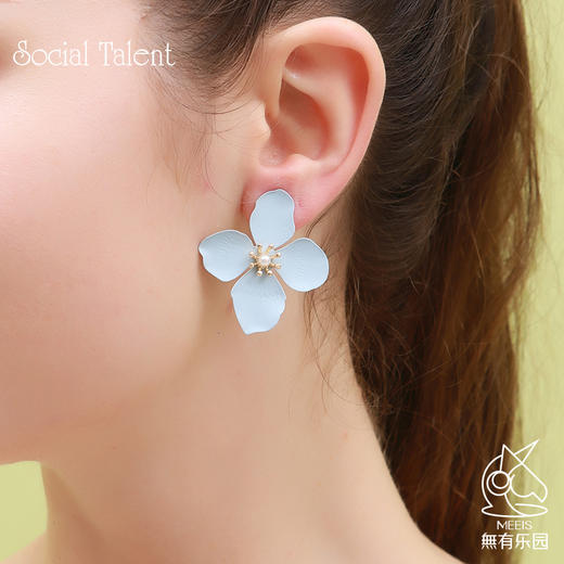 social talen桑蕾 设计师首饰 多巴胺色彩耳饰大小太阳花耳钉可拆卸设计 时尚休闲藤编耳环合集【该商品不支持用券】 商品图3