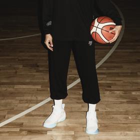 LUSHISI美式运动长裤针织扎袜篮球卫裤灰色加绒运动裤训练裤