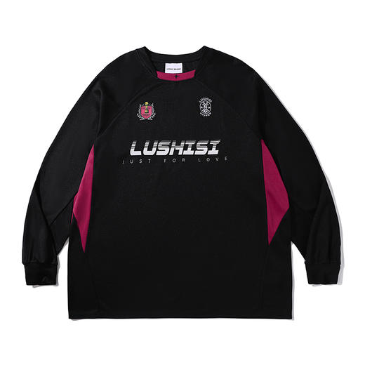 LUSHISI美式训练服篮球速干长袖t恤投篮服复古赛车服斗志主题印花 商品图5