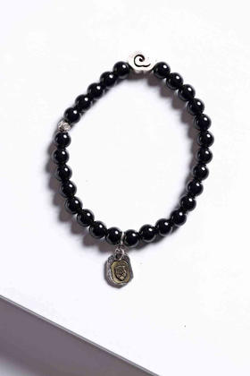 YHYS0002°黑曜石+925银祥云手串