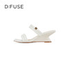 D:FUSE迪芙斯2024夏季新款奶油风海绵条带舒适坡跟凉拖鞋DF42110170 商品缩略图2