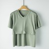weyo 夏季女索罗纳纯色V领带胸垫圆领短袖T恤家居服12302+12303 商品缩略图3