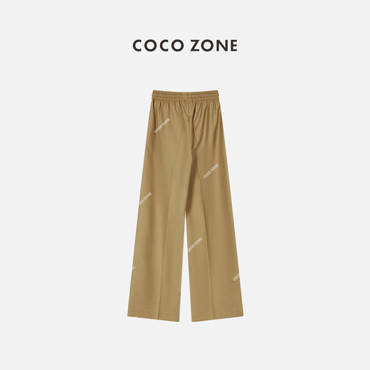 刘一一&COCOZONE松紧腰系绳休闲裤高腰设计师垂感直筒裤23C19159 商品图1