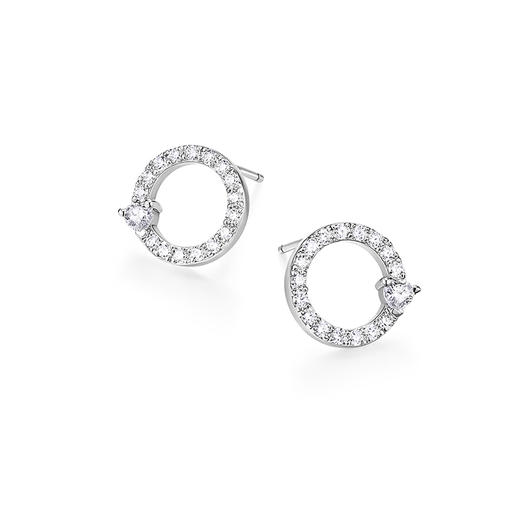 蒂罗/KADER 爱心圆环耳钉 925银闪耀几何璀璨爱心吸睛设计耳饰 梦幻精致甜美百搭配饰 女友礼盒520 商品图2