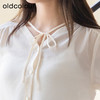 oldcolour夏季新款别致系系带法式短袖雪纺衬衫女P25011550 商品缩略图4