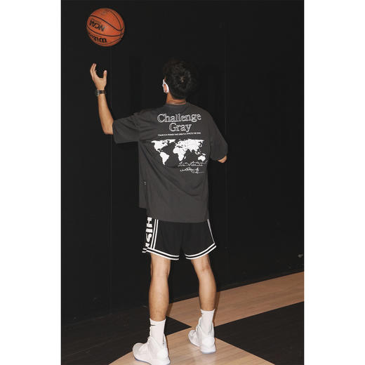 LUSHISI夏季运动冰丝速干投篮服篮球短袖男美式印花圆领宽松潮流 商品图2