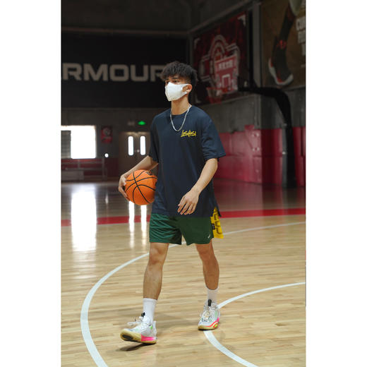 LUSHISI运动短裤男速干排汗透气训练美式篮球双侧字母球裤[幻影] 商品图2