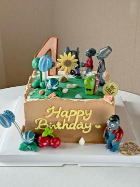 植物大战僵尸玩具方形蛋糕