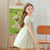 女童连衣裙2024夏季新款儿童绿色绣花纯棉裙子泡泡袖碎花公主裙 商品缩略图2