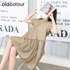 oldcolour夏季新款宽松短袖连衣裙女浅绿色泡泡袖短裙P25101532 商品缩略图0