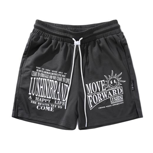 LUSHISI光明主题印花美式篮球不过膝四五分裤运动跑步训练短裤男 商品图4