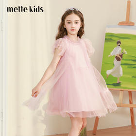 女童连衣裙2024夏新款粉色甜美公主裙蓬蓬裙演出礼服儿童网纱裙子