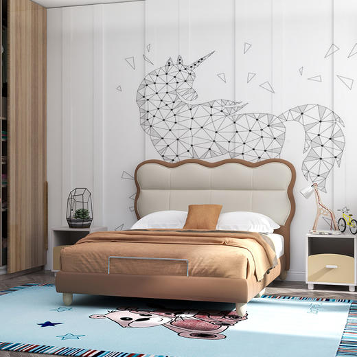 顾家家居整装 现代时尚 皮艺软床 KZ.B1053-饼干 商品图1