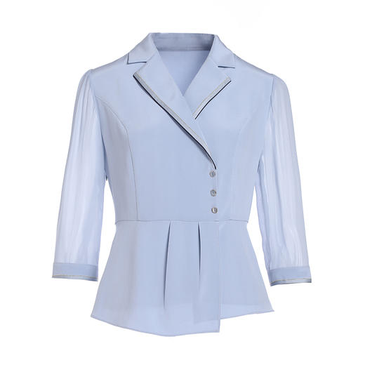 乔万尼新款短袖中袖衬衫28mm真丝弹力重绉EM2C742 商品图4