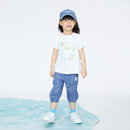 女童抗菌防晒冰牛仔七分裤夏季新款安奈儿童装实体店同款XG426595 商品图3