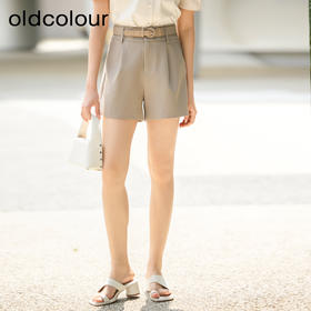 oldcolour夏季新款西装短裤女宽松小个子高腰百搭阔腿裤P23071234