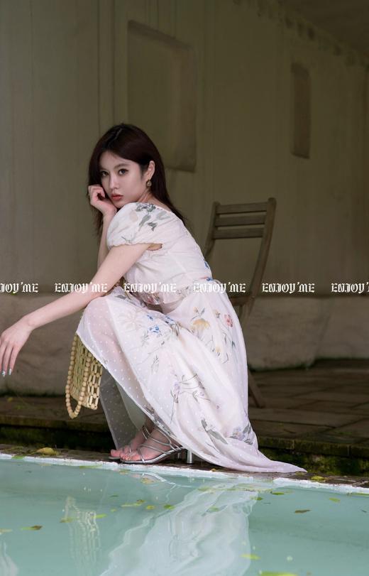 【门店同款】ENJOY夏季南法-茶歇方领印花连衣裙 157544073 商品图2