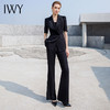 IWY/高端黑色西装套装女总裁西服短袖商务通勤工作服职业微喇裤装232010C1+P3 商品缩略图0