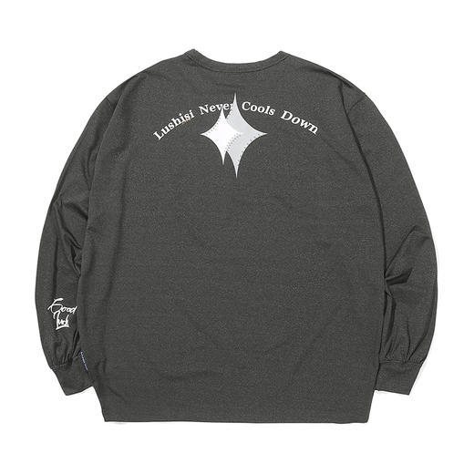 LUSHISI春秋薄款篮球运动长袖t恤速干美式微弹灰色投篮训练服上衣 商品图4