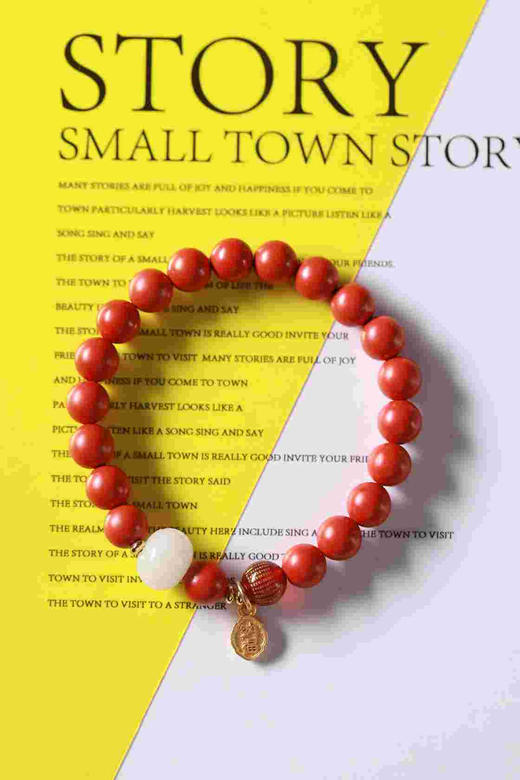 YHZS0093°朱砂+菩提根莲花手串0.8*20 商品图0