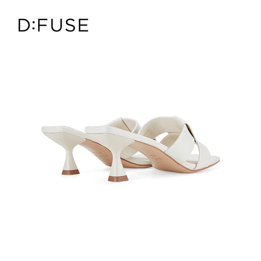 D:FUSE迪芙斯2024夏季新款精致编织艺术猫跟复古凉拖鞋DF42110172 商品图6