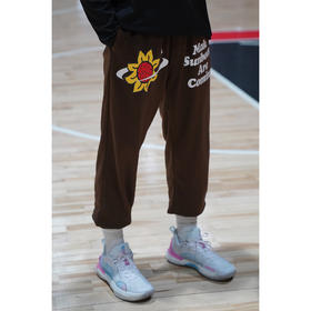 LUSHISI新品[向日葵]印花针织束脚春秋运动卫裤宽松休闲美式长裤