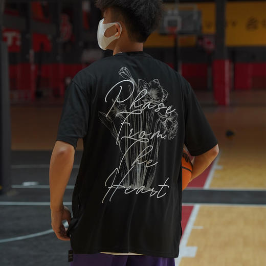 LUSHISI[花束]印花速干短袖美式篮球训练服t恤跑步冰丝圆领投篮服 商品图0