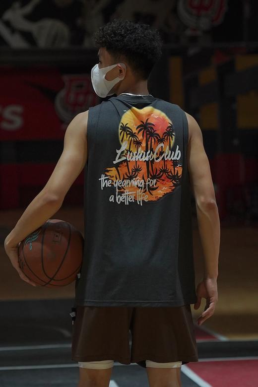 LUSHISI[落日黄昏]印花无袖短袖坎肩背心t恤宽松投篮服篮球运动男 商品图5