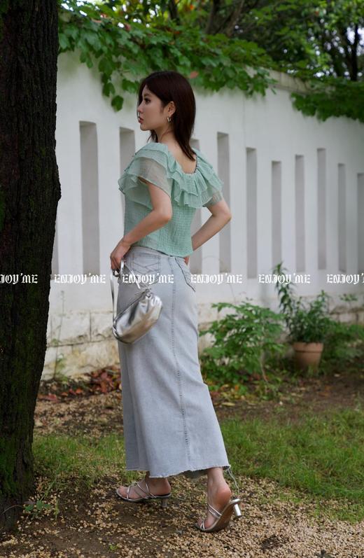 【门店同款】ENJOY夏季浪漫-荷叶边纯色上衣 157501479 商品图7