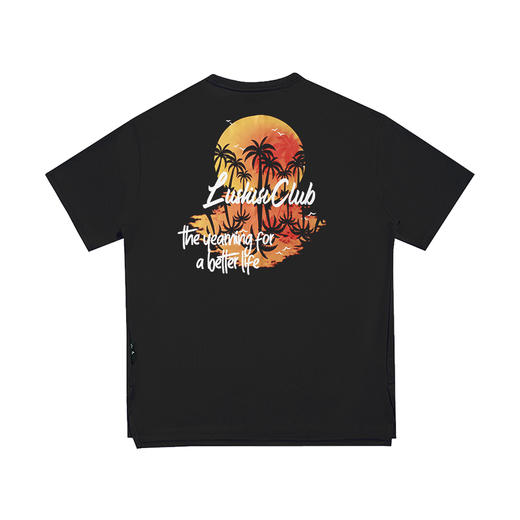 LUSHISI[落日黄昏]速干篮球短袖美式投篮服手绘印花椰树氛围感t恤 商品图4