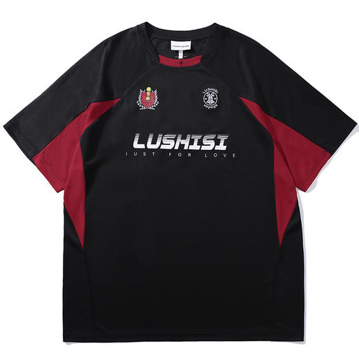 LUSHISI速干运动美式投篮服篮球短袖训练拼接复古街头t恤斗志主题 商品图4