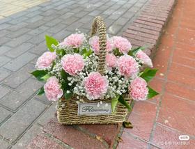 粉色康乃馨花篮