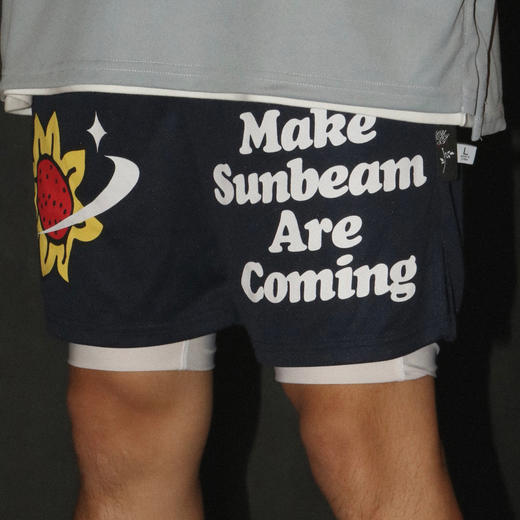 LUSHISI原创美式街头[向日葵]字母主题篮球短裤运动宽松潮跑步男 商品图2