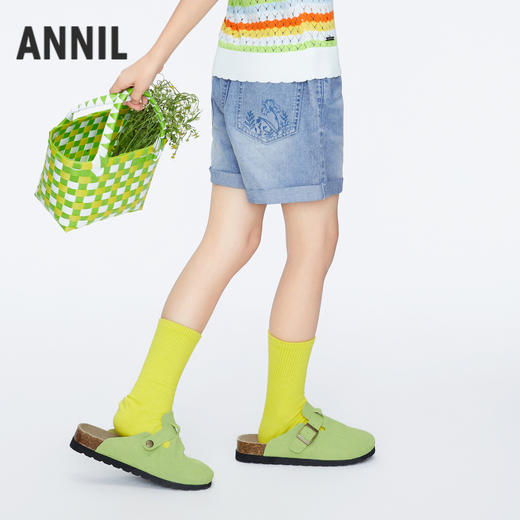 女童全棉牛仔短裤新款安奈儿童装实体店同款AG426652 商品图1