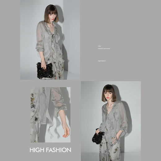 COCOBELLA名媛风10M对丝灵动荷叶边飘带雪纺衫遮阳开衫LC0002C 商品图2