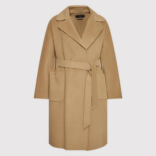 MAXMARA 女士羊毛束腰风衣 驼色 ROVO 50160329 016 商品图0