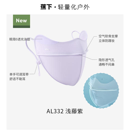 【8折】 6楼蕉下立体护眼角防晒口罩AL33224吊牌价89  折后价71.2 商品图2