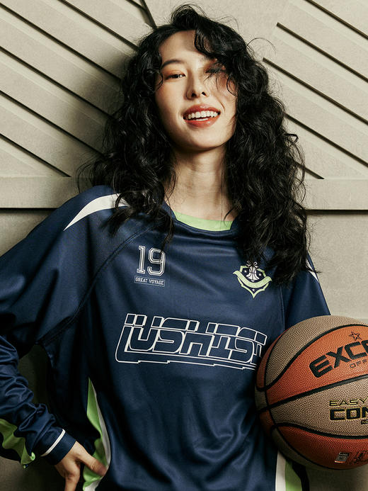 LUSHISI美式投篮服足球训练服骑行服运动t恤拼接复古赛车服[融合] 商品图3