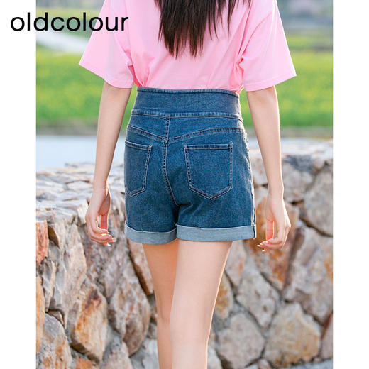 oldcolour欧珂夏季时尚小个子牛仔短裤女高腰显瘦A字P23111103 商品图4
