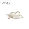 D:FUSE迪芙斯2024夏季新款奶油风海绵条带舒适坡跟凉拖鞋DF42110170 商品缩略图3