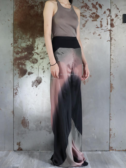 Rick Owens | LIDO图形印花阔腿高腰缎面长裤 商品图1