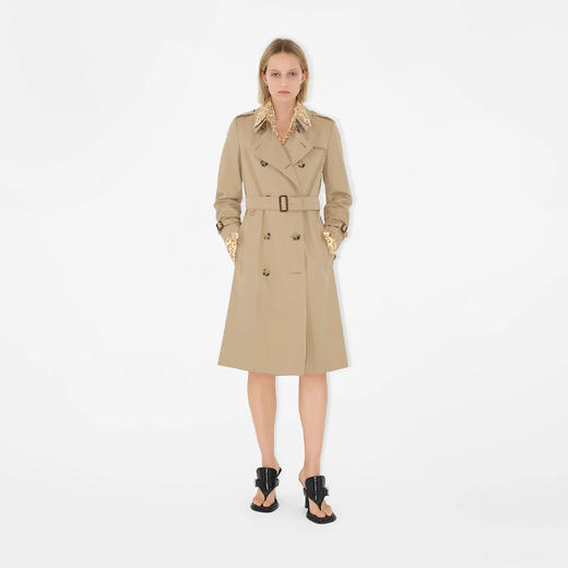 BURBERRY 巴宝莉 女士切尔西版型 – 长款 Heritage Trench 束腰风衣 卡其色 8079407 A1366 商品图1