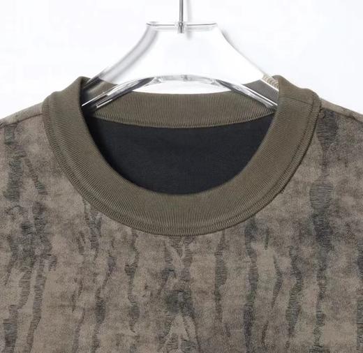 T842夏季新款裂纹印花男士上衣时尚百搭休闲短袖复古宽松圆领T恤 商品图2