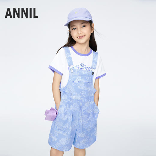 女童轻薄活力背带裤夏季新款安奈儿童装实体店同款AG426648 商品图0