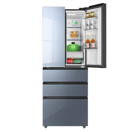 美的（Midea）416升五门法式多门冰箱 精细分储门店同款一级能效变频风冷无霜 BCD-416WFGPZM(Q) 墨兰灰-星烁 商品图3