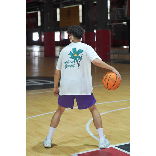 LUSHISI美式投篮服网眼透气运动短袖宽松速干健身篮球衣服[黄花] 商品图3