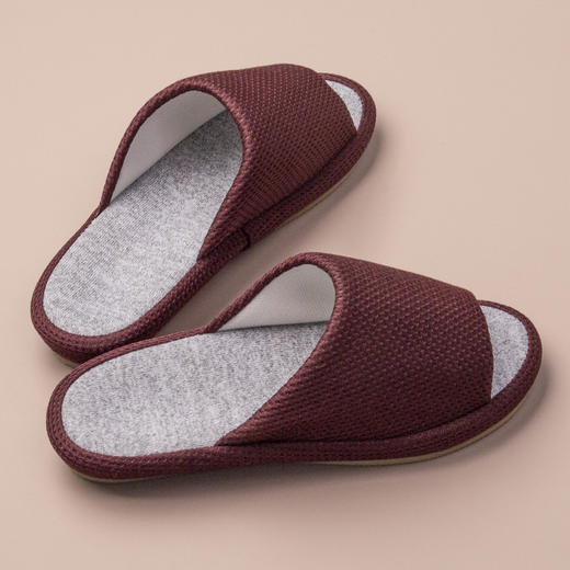 【网眼拖鞋】透气家居拖鞋布艺方式网眼简约地板地毯静音拖鞋 商品图2